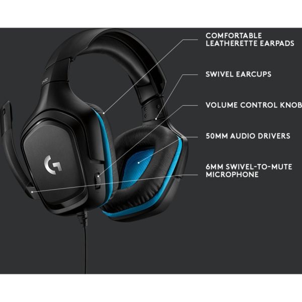 Logitech G432 schwarz / blau
