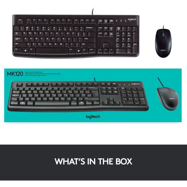 Logitech Desktop MK120 schwarz, Desktop-Set, DE-Layout